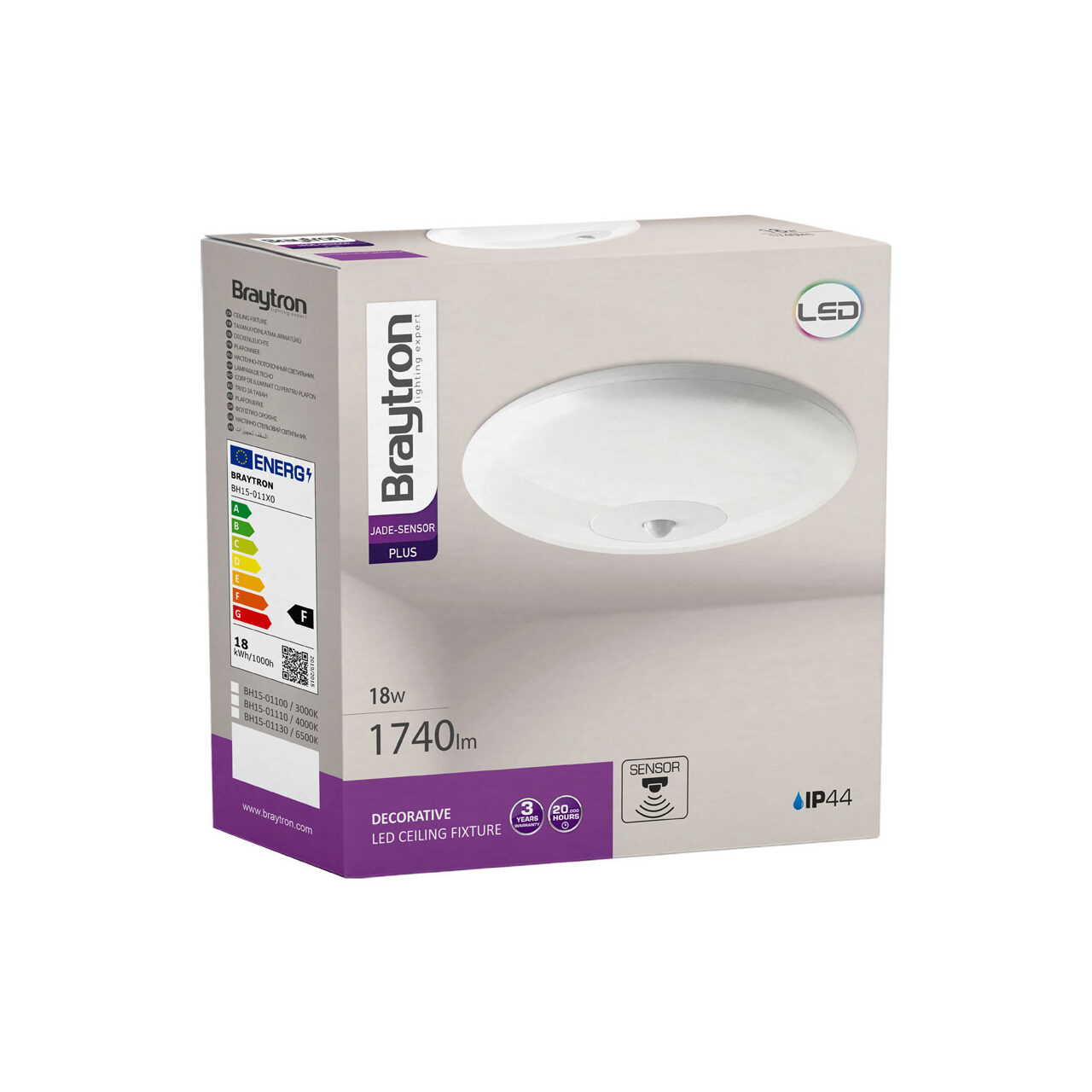 APLICA LED SENZOR 18W 3000K IP44 JADE RND, BR PLUS - imagine 6