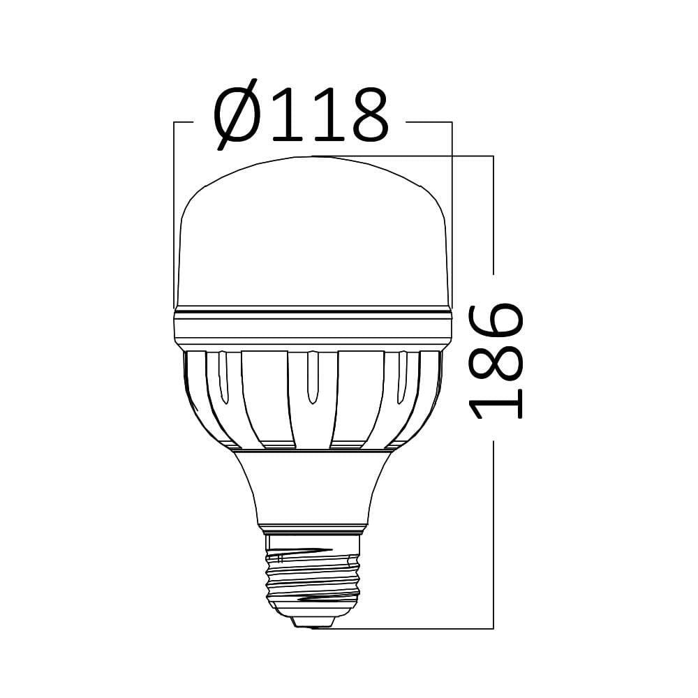BEC LED 38W T120 3000K 3950LM E27 - imagine 3