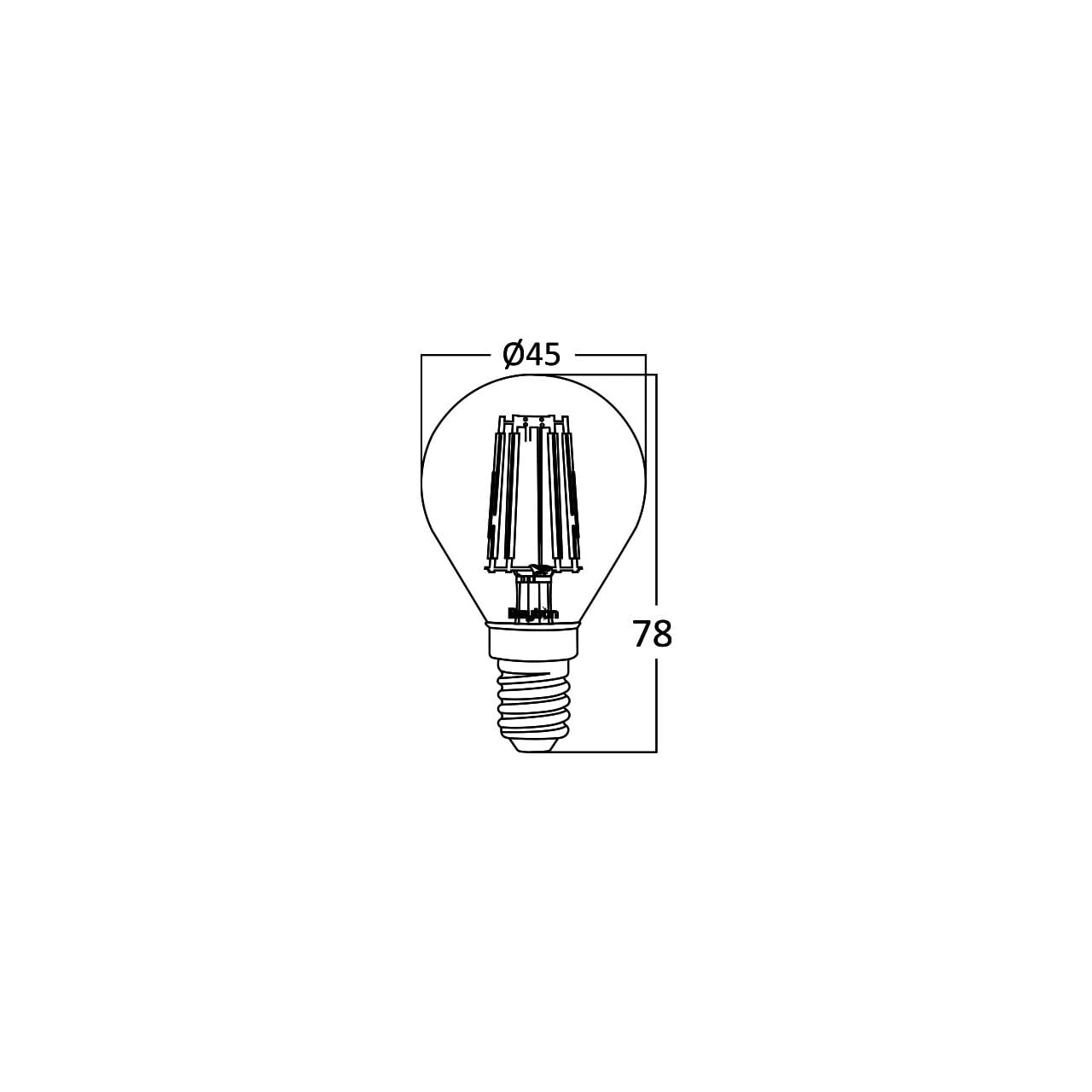 BEC LED CU FILAMENT 4W P45 360LM 2200K E14 - imagine 4