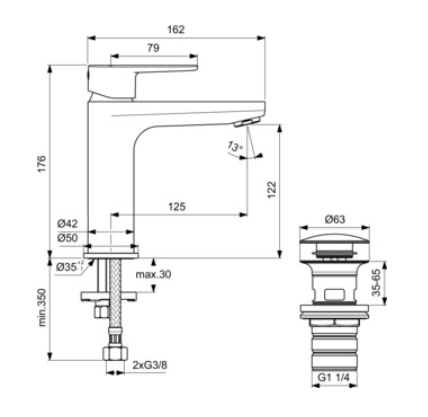 166x50x176mm - Instadepot