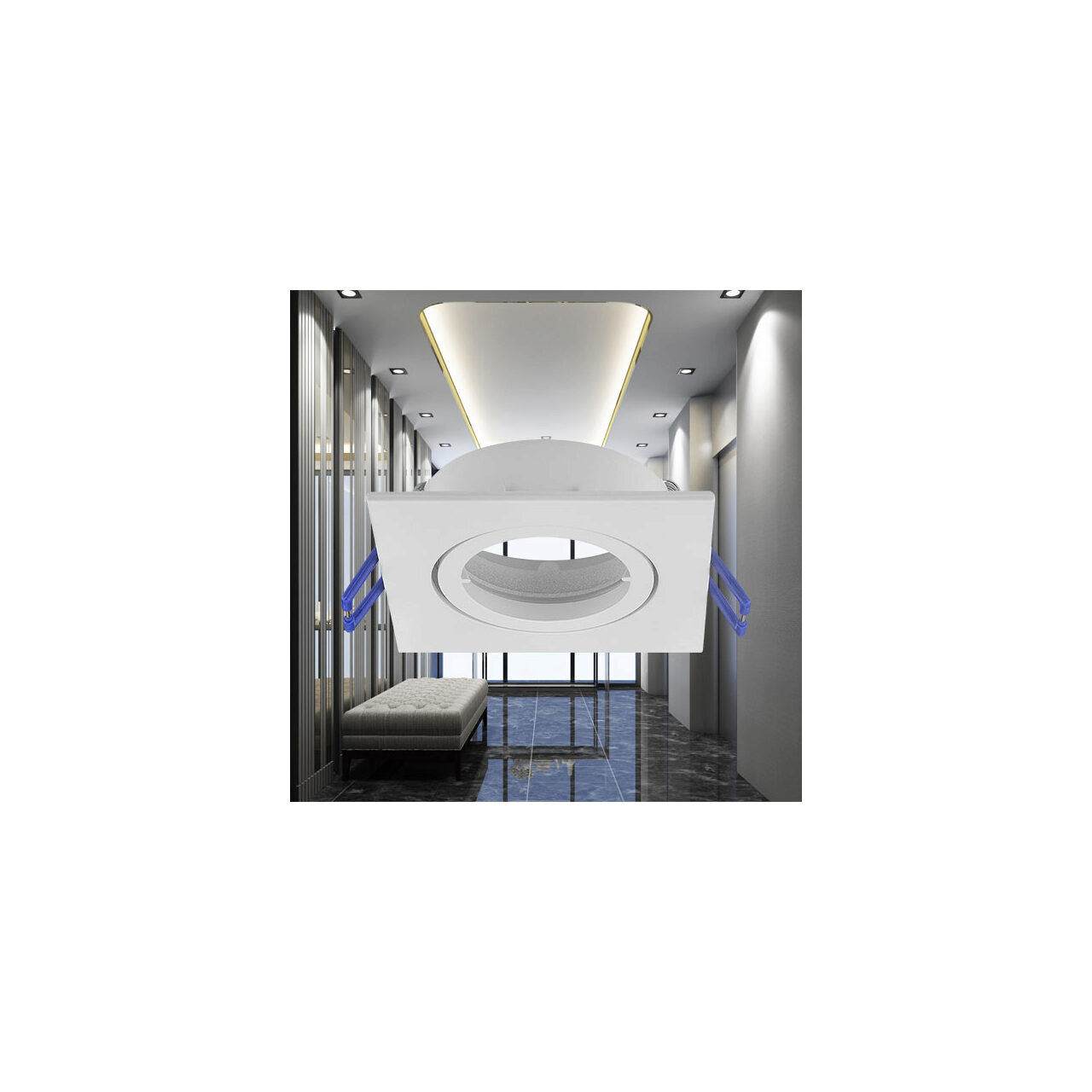 CARCASA ALB PATRAT GU5.3 MITTO-AS - imagine 2