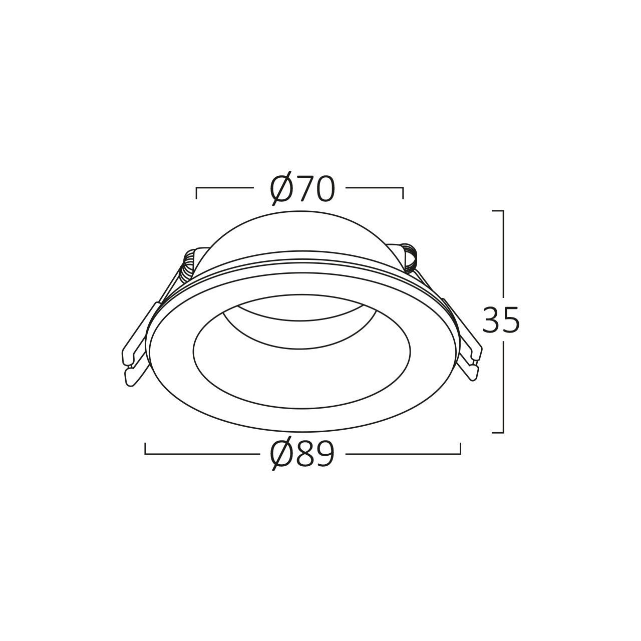 CARCASA ALB ROTUND PT GU5.3/GU10 TETRA-IP54 - imagine 3