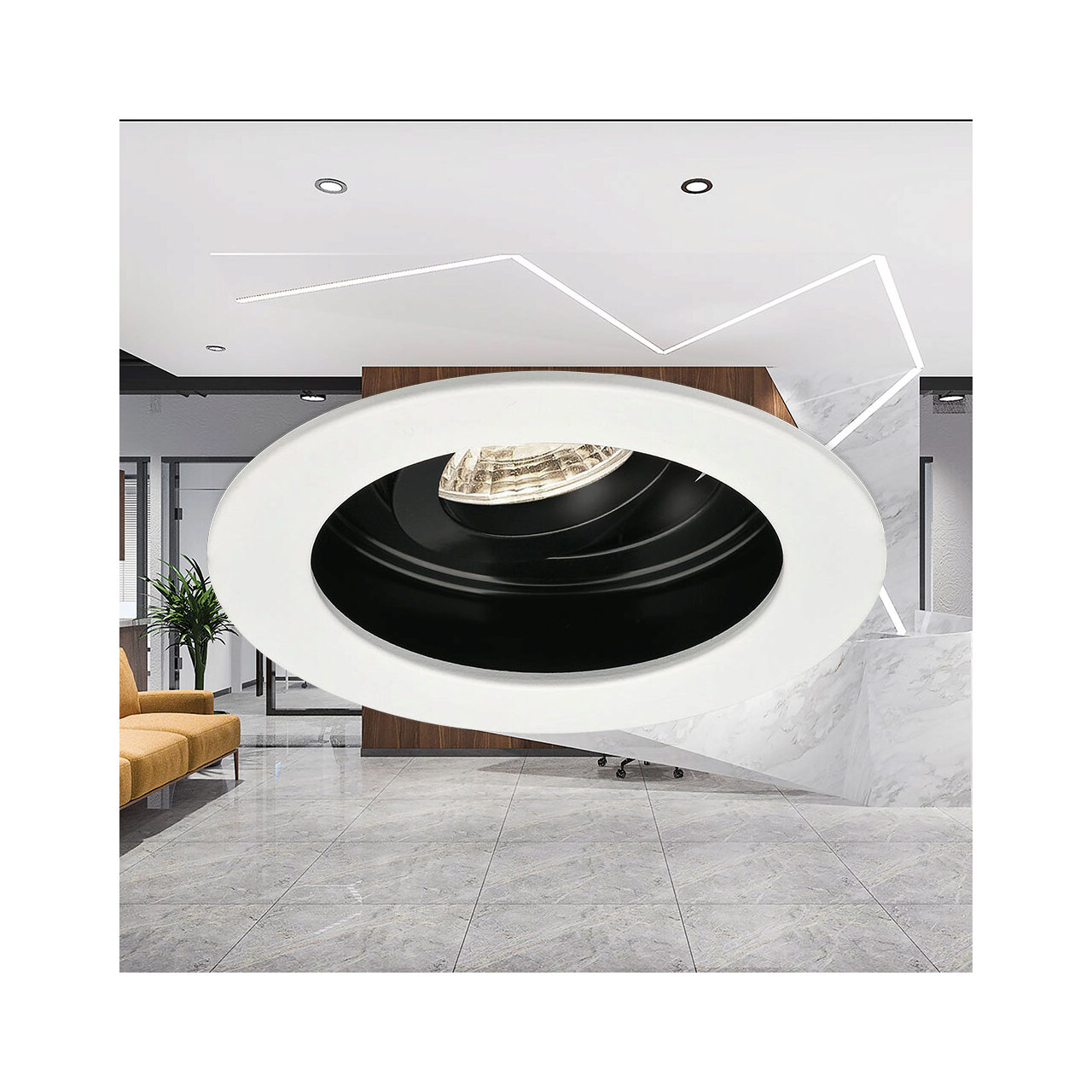 CARCASA ALB/NEGRU ROTUND PT GU10 BETA-RR1 - imagine 2