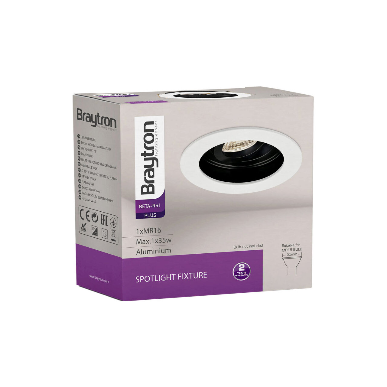 CARCASA ALB/NEGRU ROTUND PT GU10 BETA-RR1 - imagine 5