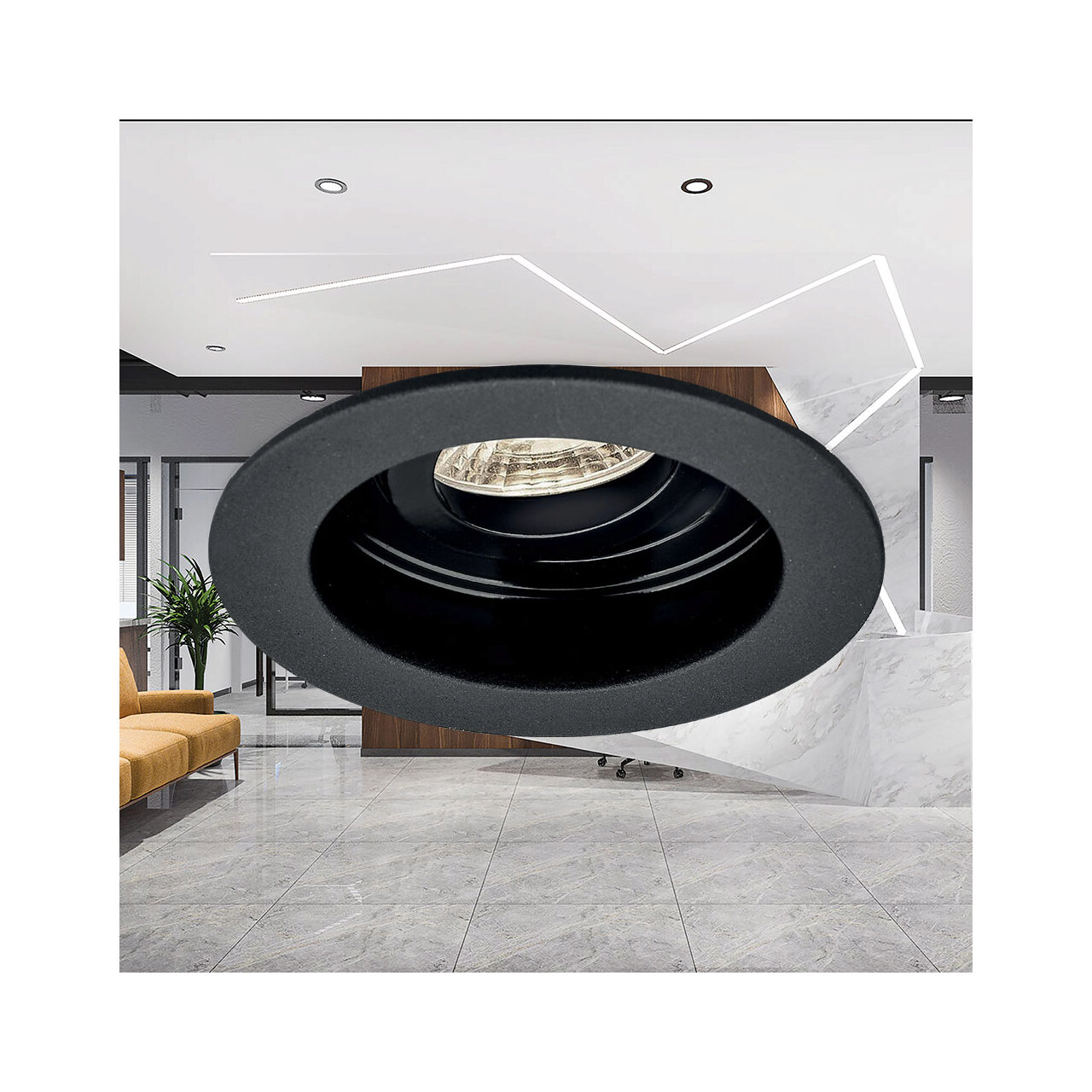 CARCASA NEGRU ROTUND PT GU10 BETA-RR1 - imagine 2
