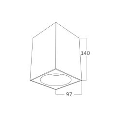 Alternative view of CORP BETA SS PATRAT 1XGU10 NEGRU REFLECTOR CUPRU