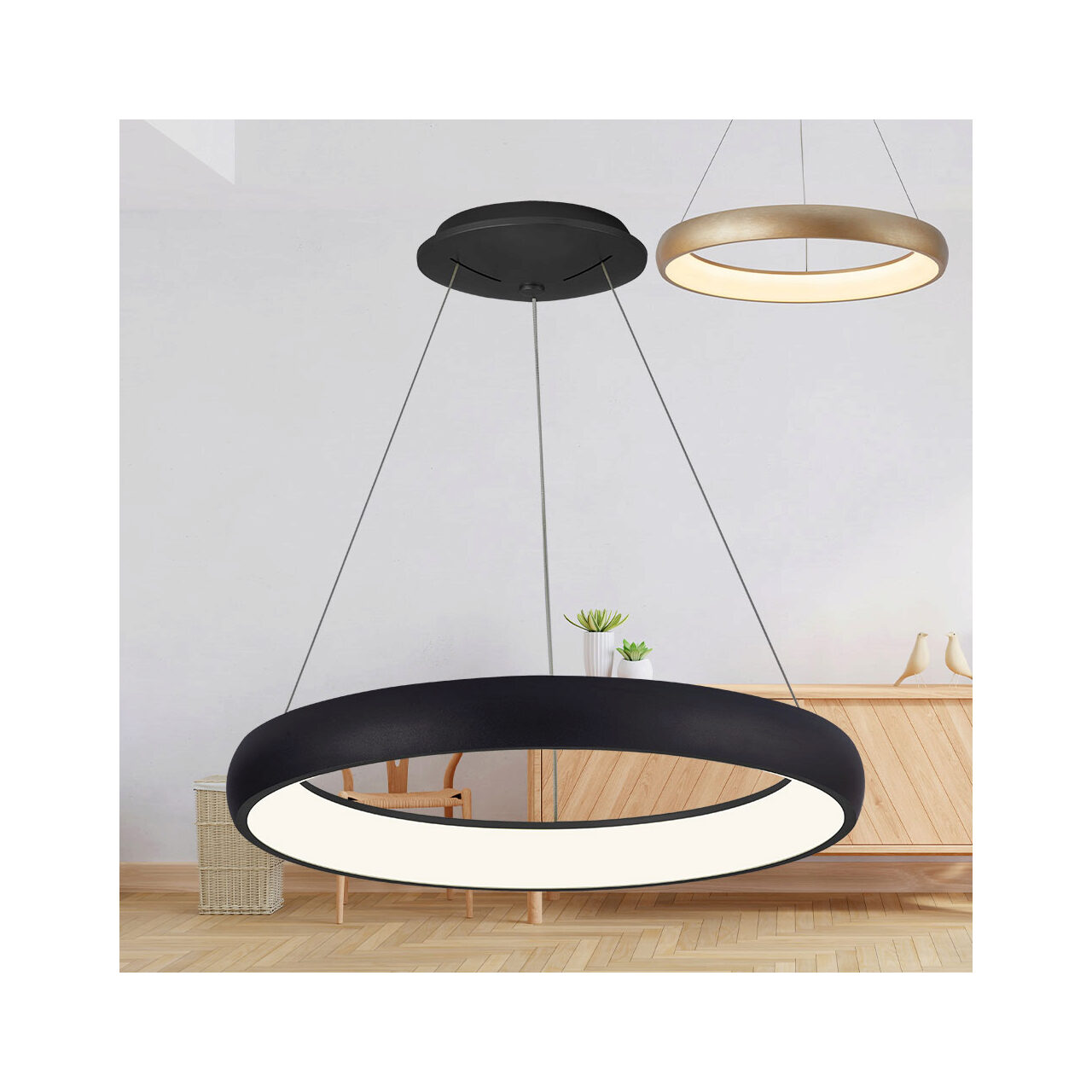 CORP DECORATIV LED 46W 3in1 MLP-PD-RND BELLA NEGRU - imagine 2