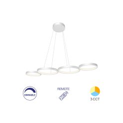 CORP DECORATIV LED 60W 3in1-Telecomanda-DIM PD1-RND NELA ALB - Instadepot