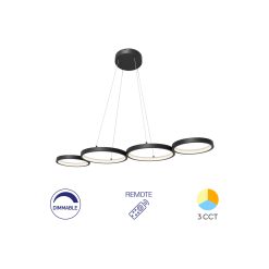 CORP DECORATIV LED 60W 3in1-Telecomanda-DIM PD1-RND NELA NEGRU - Instadepot