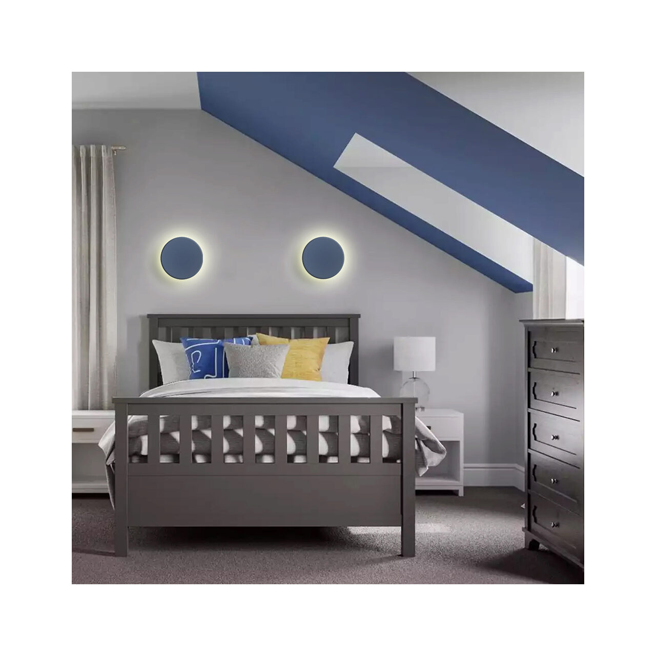 CORP LED PALERMO 12W-3in1 IP65- D220mm BLEU - imagine 2