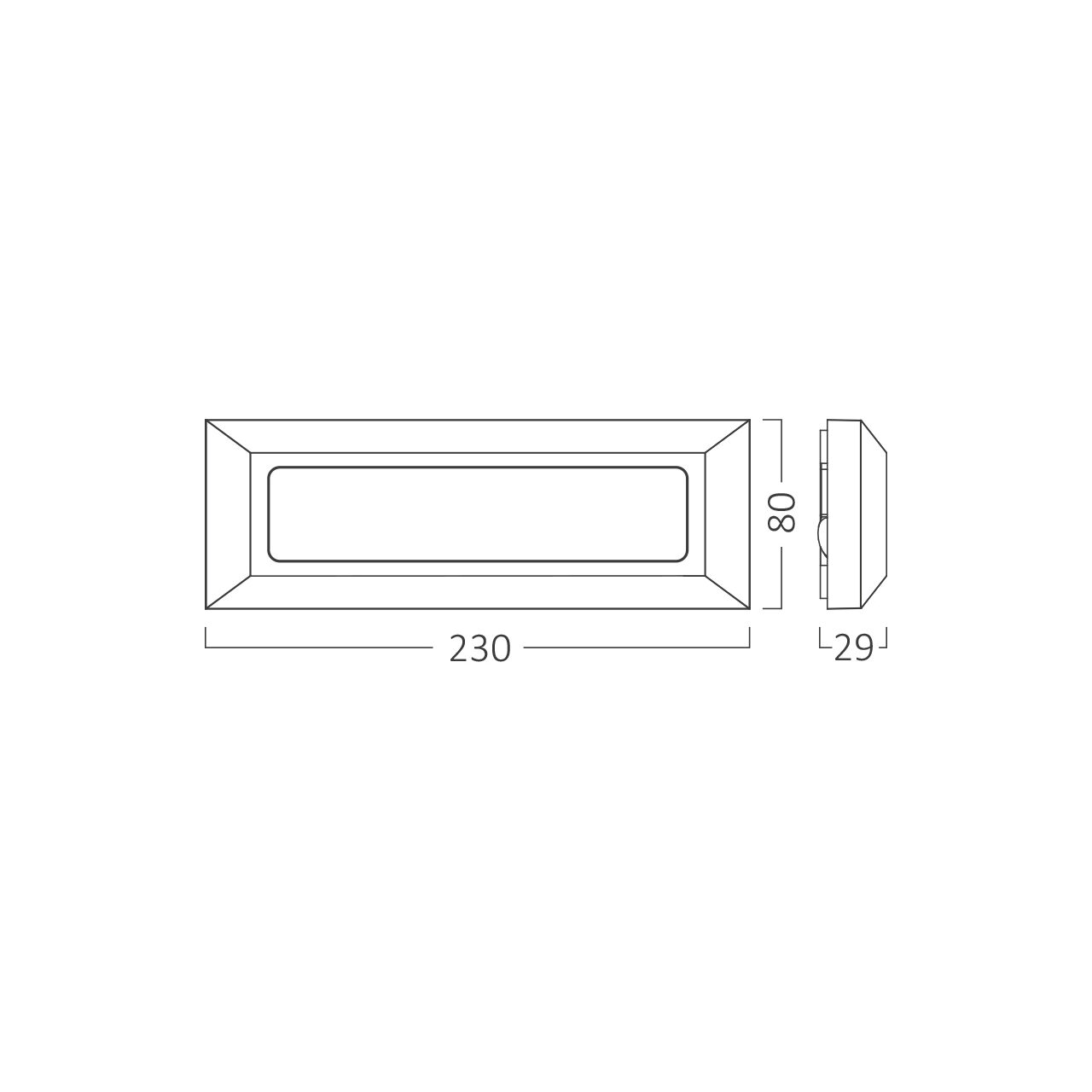 CORP LED PT, 3W 180lm 3in1 VEKTA-B, DREPTUNGHI ALB IP65 - imagine 7