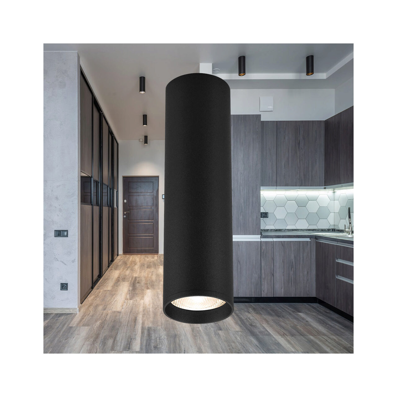 CORP ROTUND 1XGU10 NEGRU GAMA-5520 - imagine 2