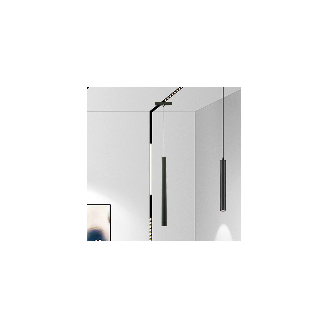 CORP SUSP.LED PE SINA MAG.7W430lm 24gr.4000K NEGRU - imagine 2