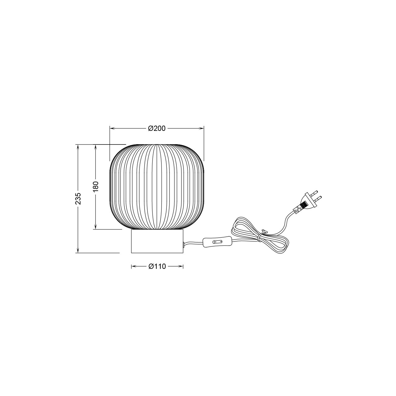 LAMPA DE MASA AMBIENTALA S009T-1H-1xE27-OPAL-NEGRU - imagine 4
