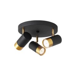 LAMPA DE PERETE G002C-3H-3xGU10-AURIU-NEGRU - Instadepot