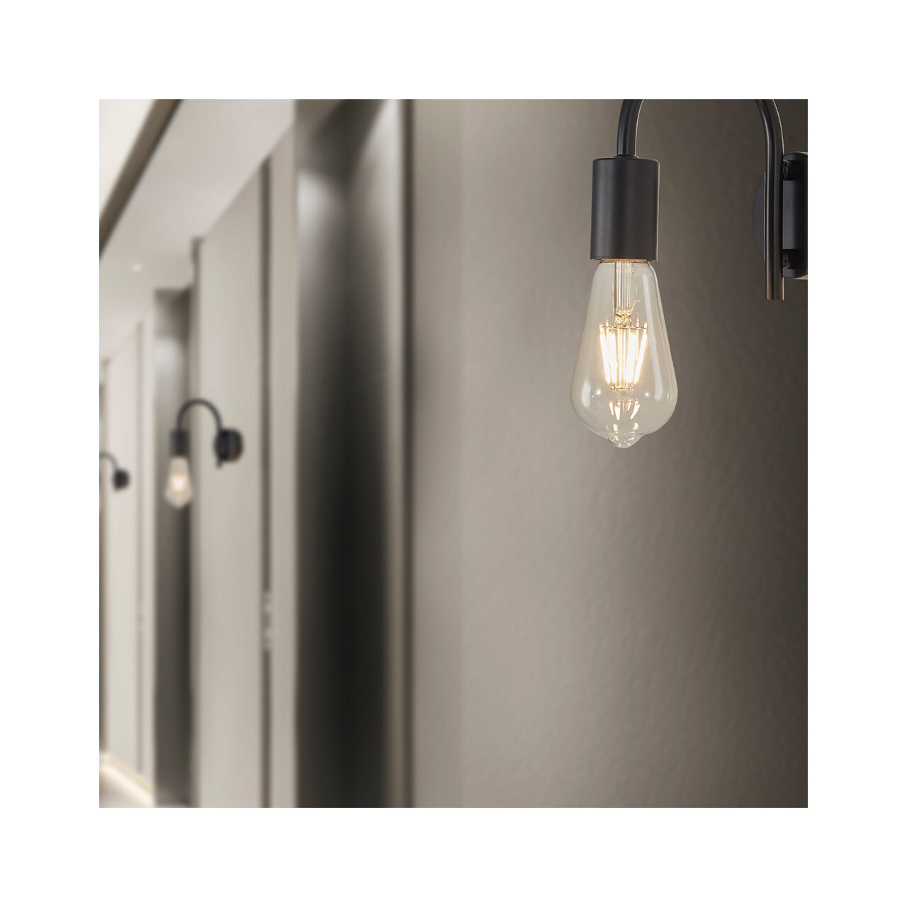LAMPA DE PERETE G003W-1H-1xE27-NEGRU - imagine 2