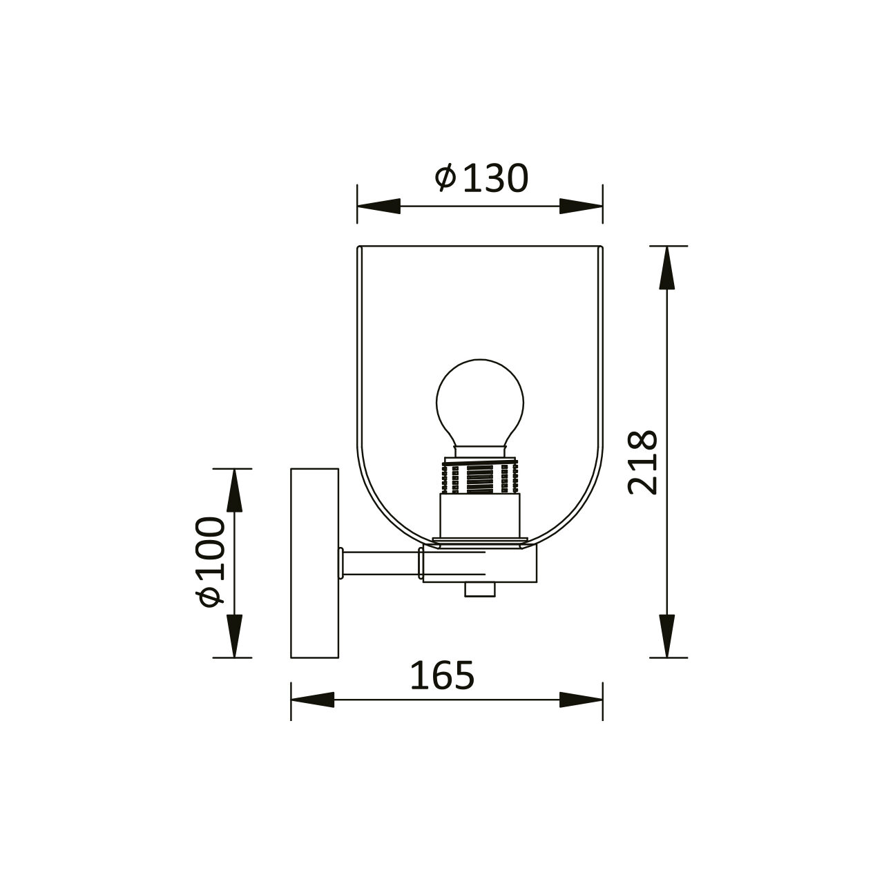 LAMPA DE PERETE S004W-1H-1xE27-SMK STICLA - imagine 4