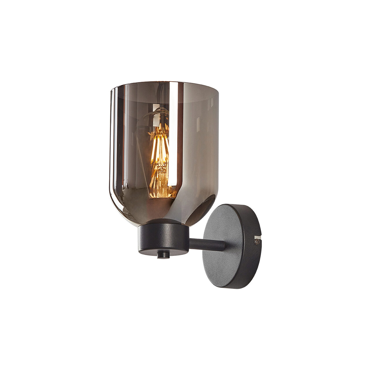 LAMPA DE PERETE S004W-1H-1xE27-SMK STICLA - Instadepot