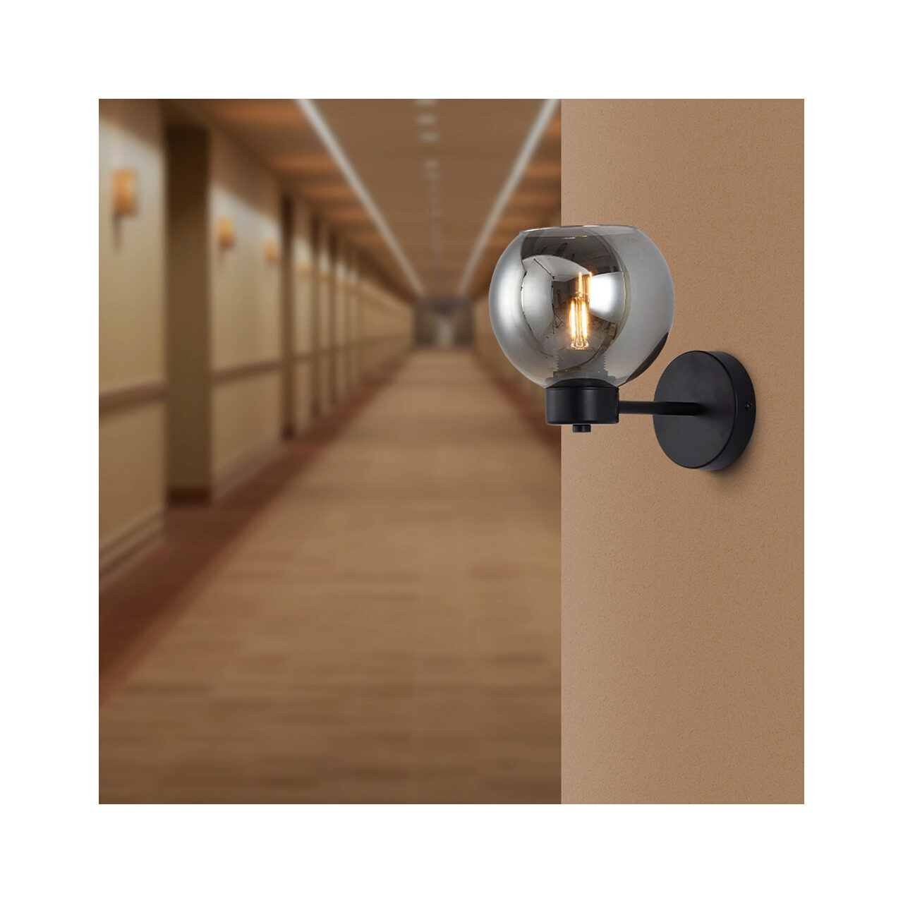 LAMPA DE PERETE S005W-1H-1xE27-SMK STICLA - imagine 2