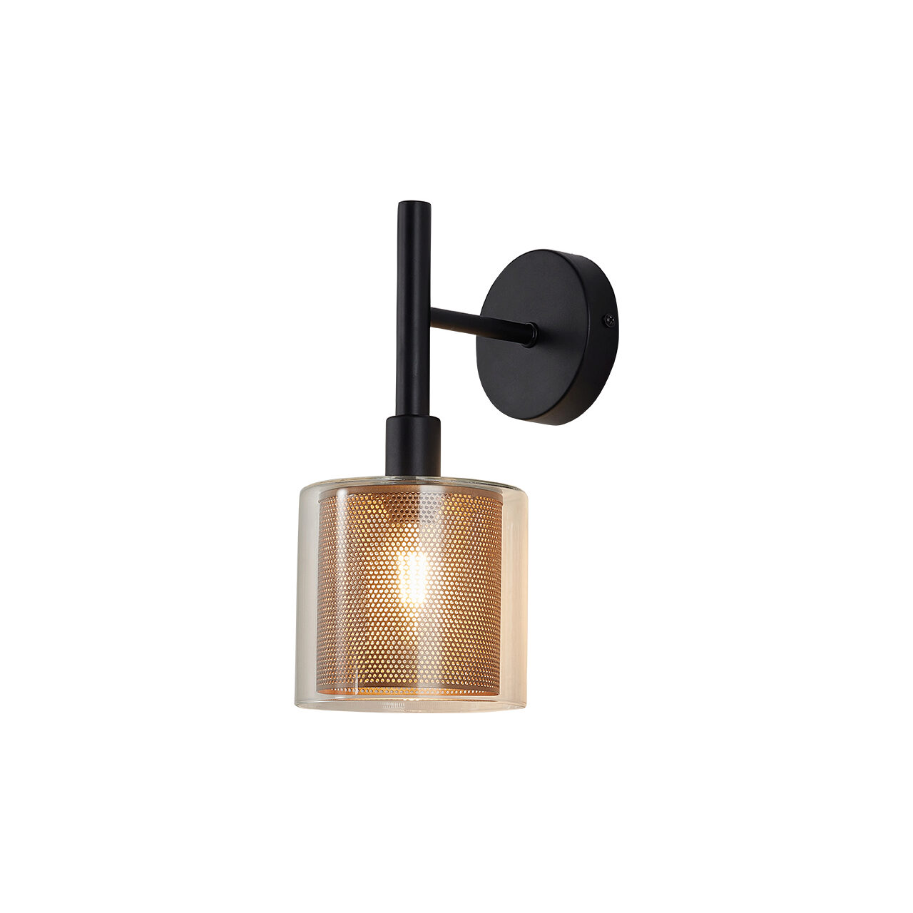 LAMPA DE PERETE S008W-1H-1xE14-SLV STICLA - Instadepot