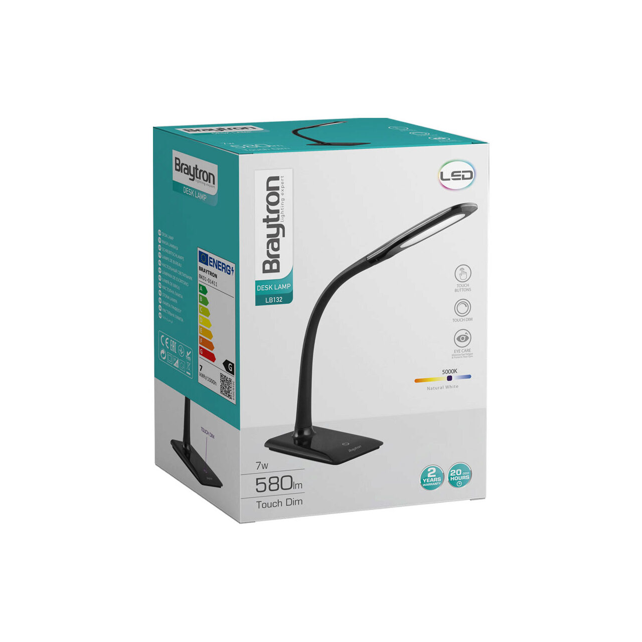 LAMPA LED DE BIROU LB132 7W 4500K NEGRU - imagine 3