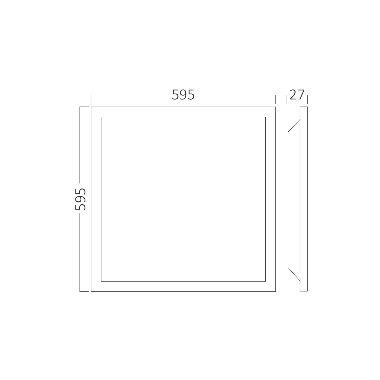 LED PANEL SLIM 40W 4200LM 595X595 ALB 6500K - imagine 6