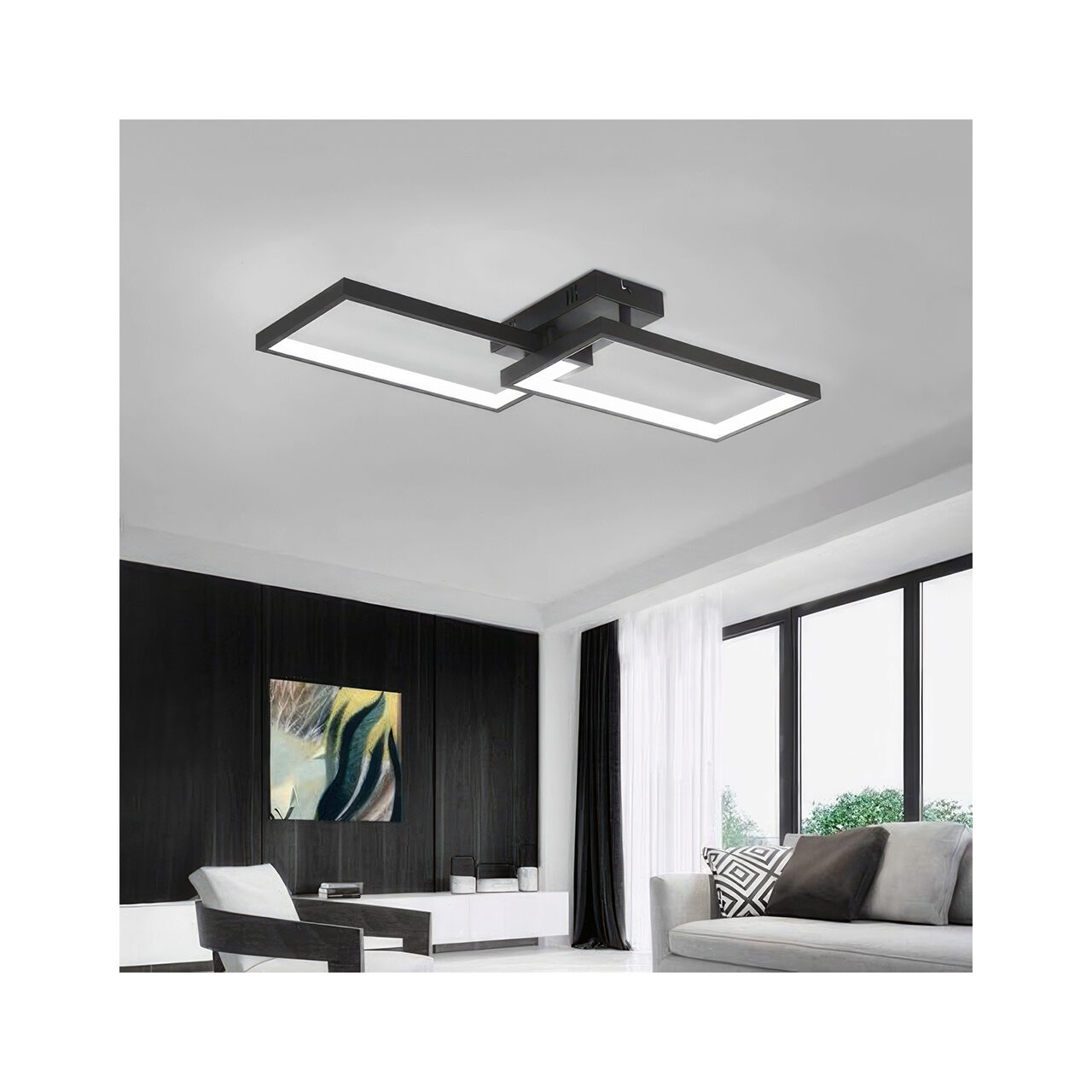 LUSTRA LED 40W NELA-SS1-RND telecomanda IP20 NEGRU - imagine 2