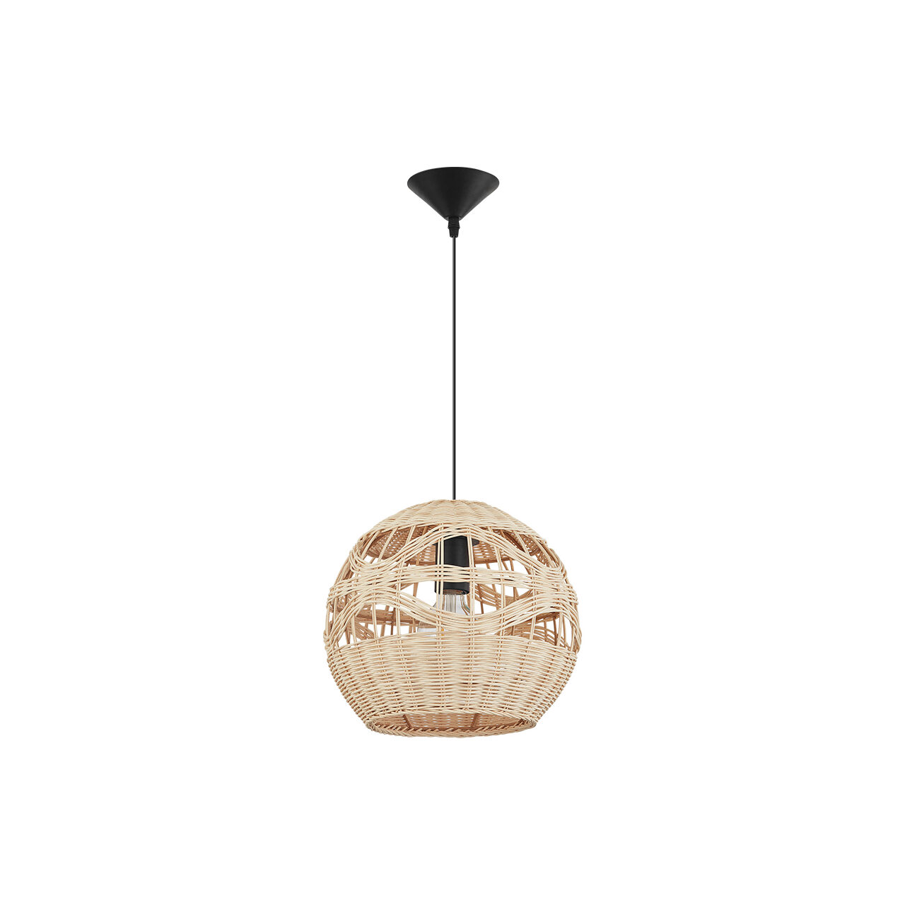 PENDUL D003R-1H-1xE27 SEMI SFERA MIC RATAN - imagine 3