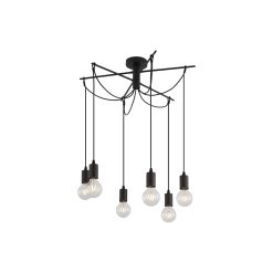 PENDUL G004C-6H-6xE27 CU CABLU NEGRU - Instadepot