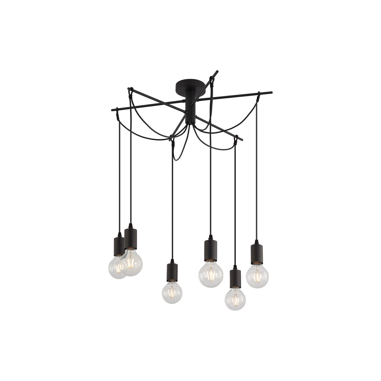 PENDUL G004C-6H-6xE27 CU CABLU NEGRU - Instadepot