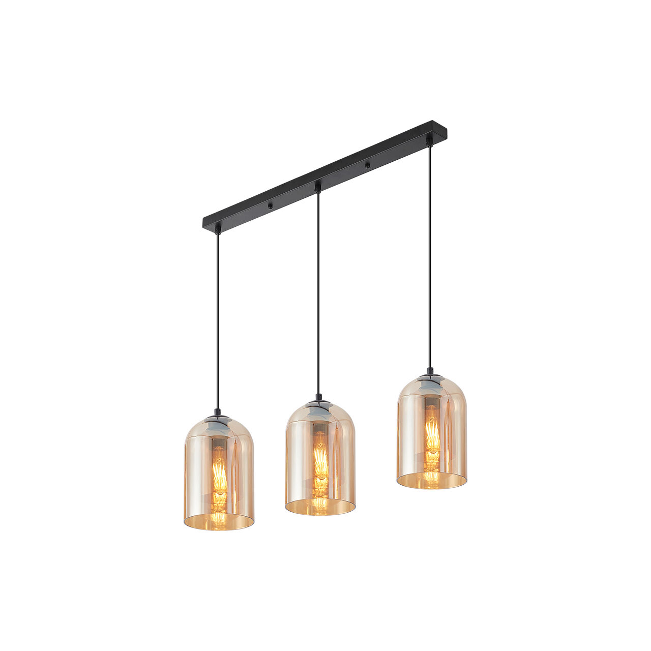 PENDUL LINIAR S004S-3H-3xE27-STICLA AURIU - Instadepot