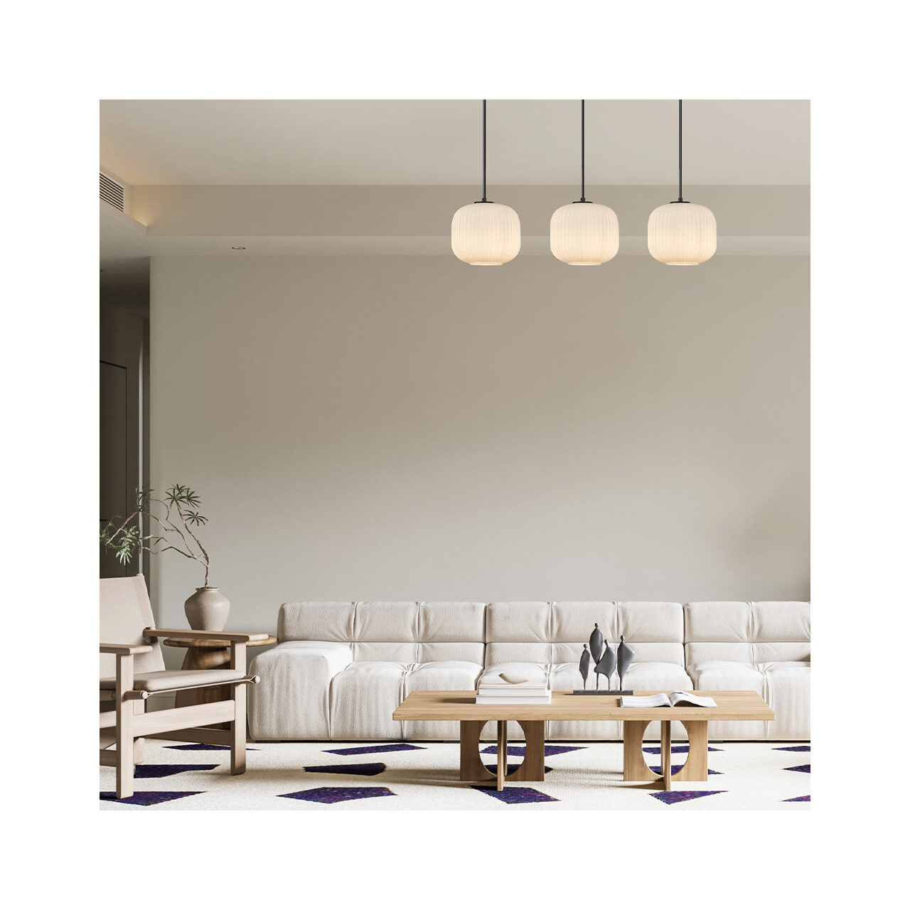 PENDUL LINIAR S009S-3H-1xE27-OPAL-NEGRU - imagine 2