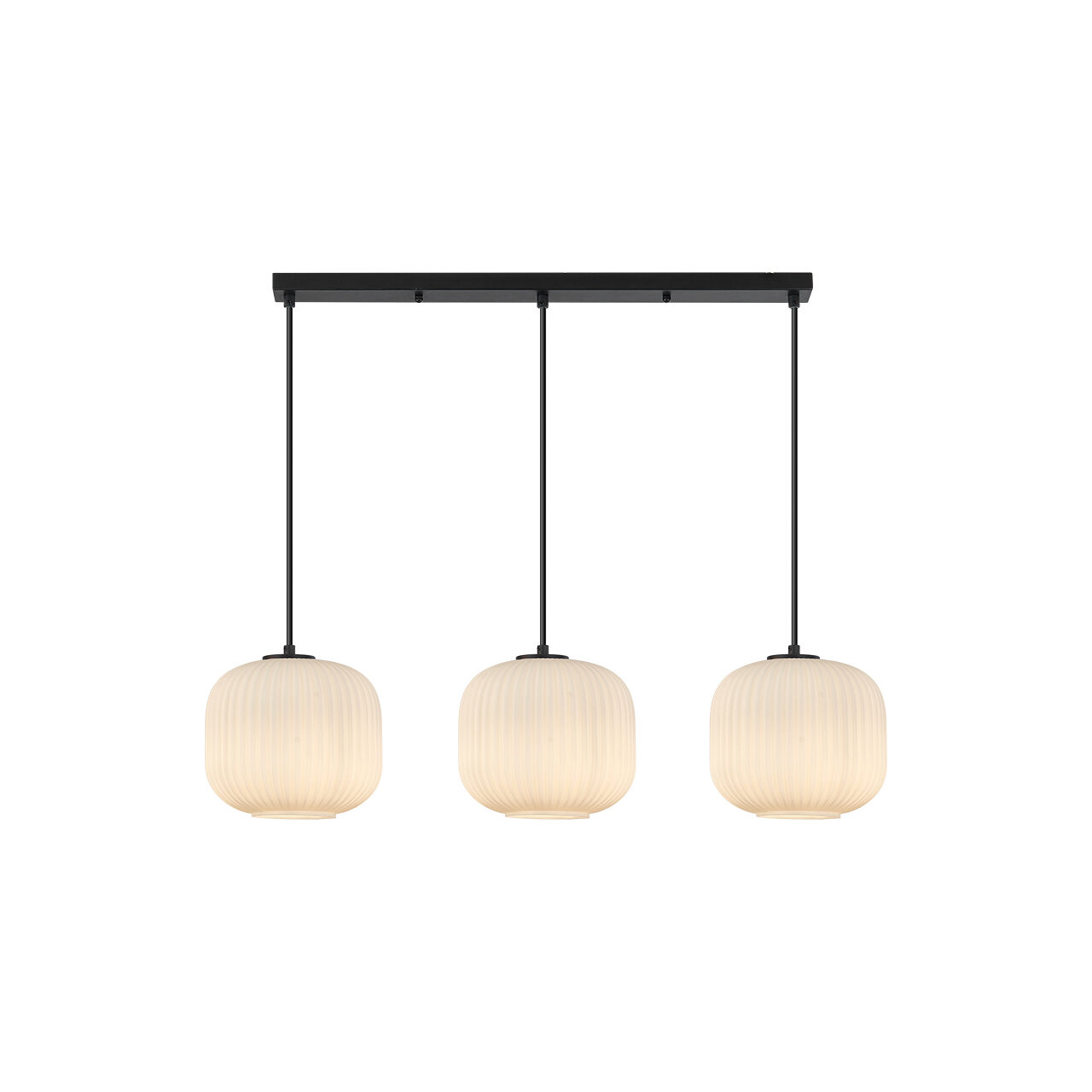 PENDUL LINIAR S009S-3H-1xE27-OPAL-NEGRU - Instadepot