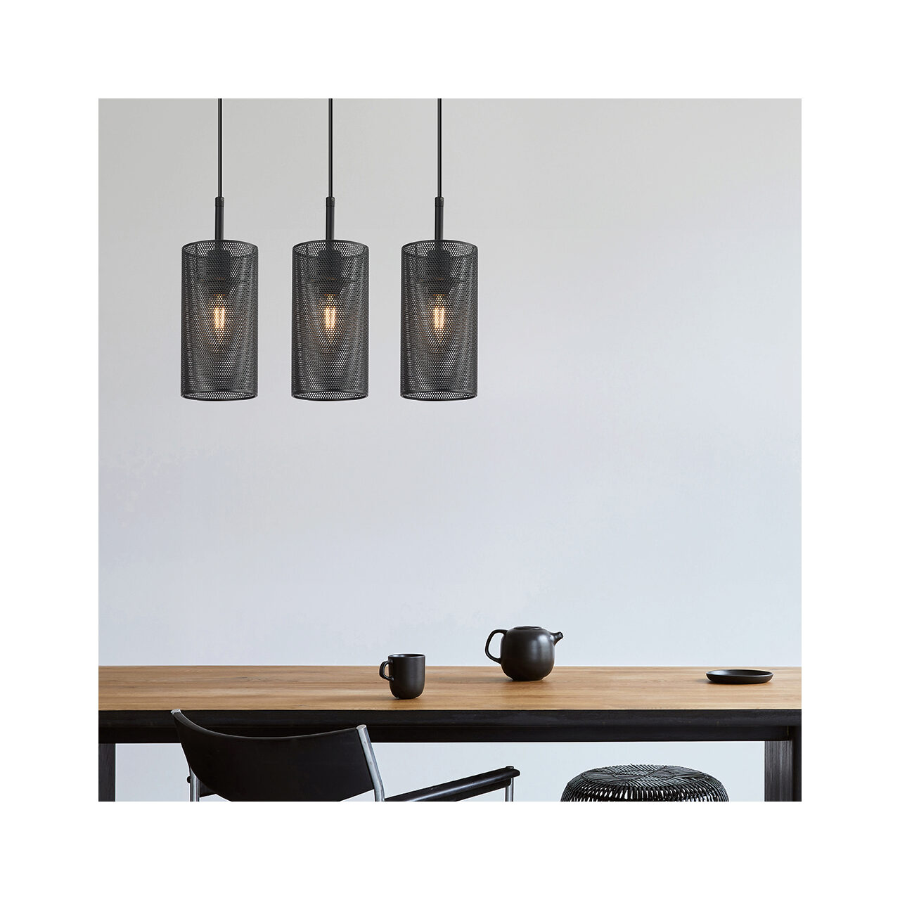 PENDUL LINIAR W002S-3H-3xE14-NEGRU WIRING - imagine 2