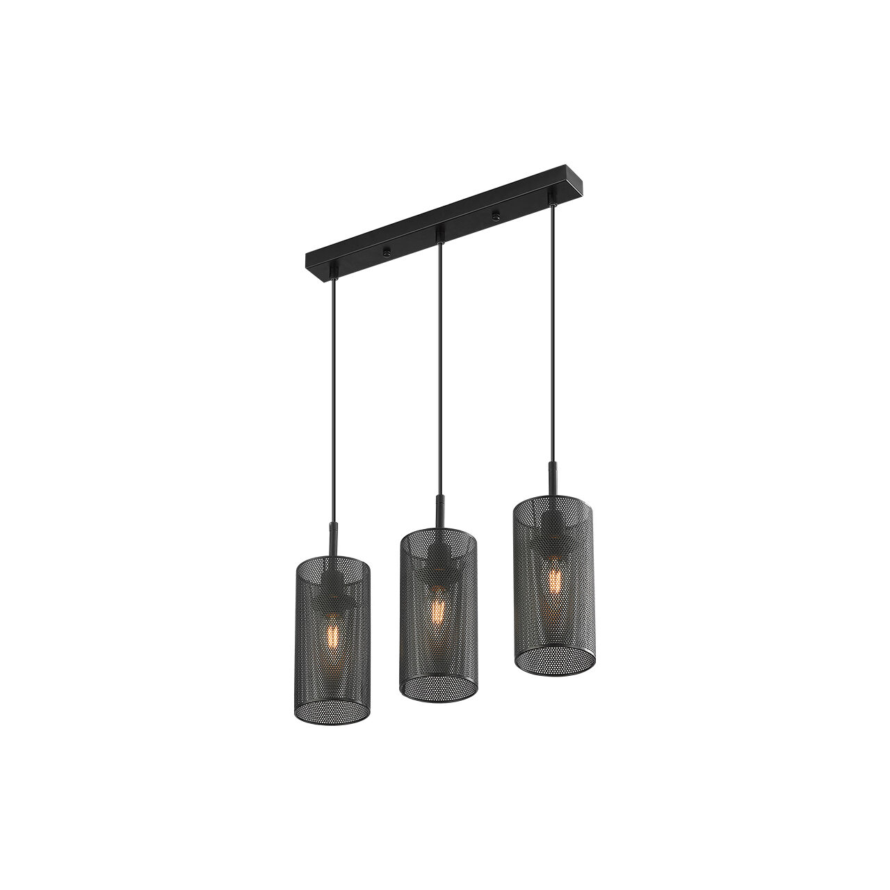 PENDUL LINIAR W002S-3H-3xE14-NEGRU WIRING - Instadepot
