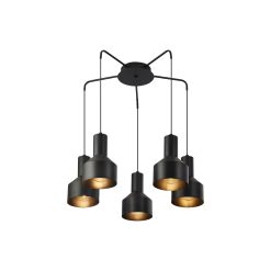 PENDUL P001C-5H-3xE27-NEGRU - Instadepot