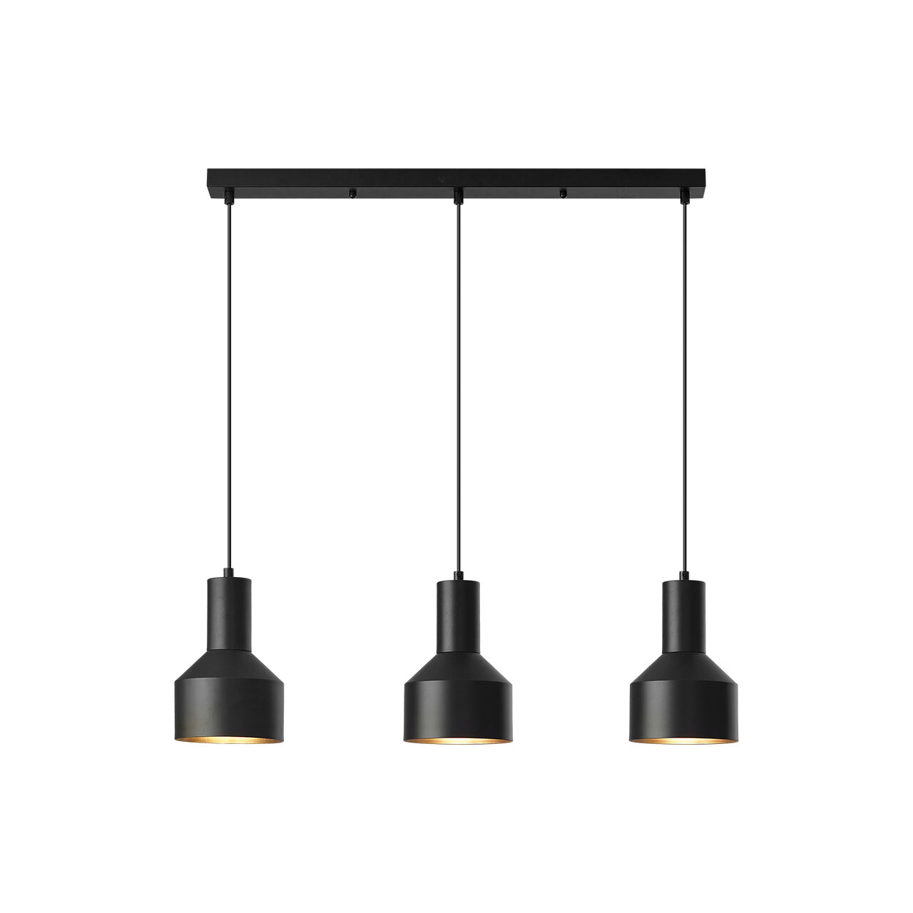 PENDUL P001S-3H-3xE27-NEGRU - Instadepot