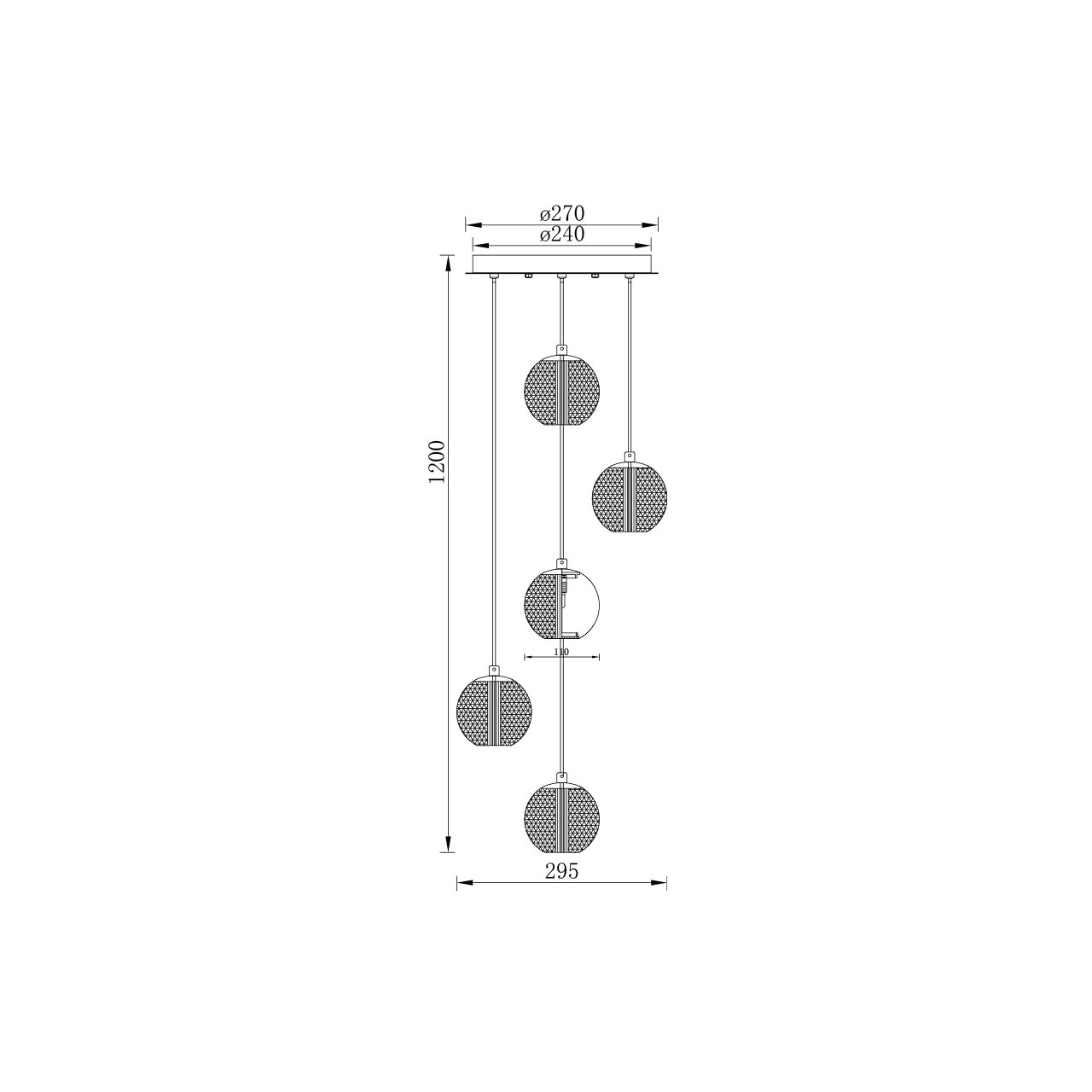 PENDUL S001R-5H-5xG9-AURIU STICLA - imagine 4