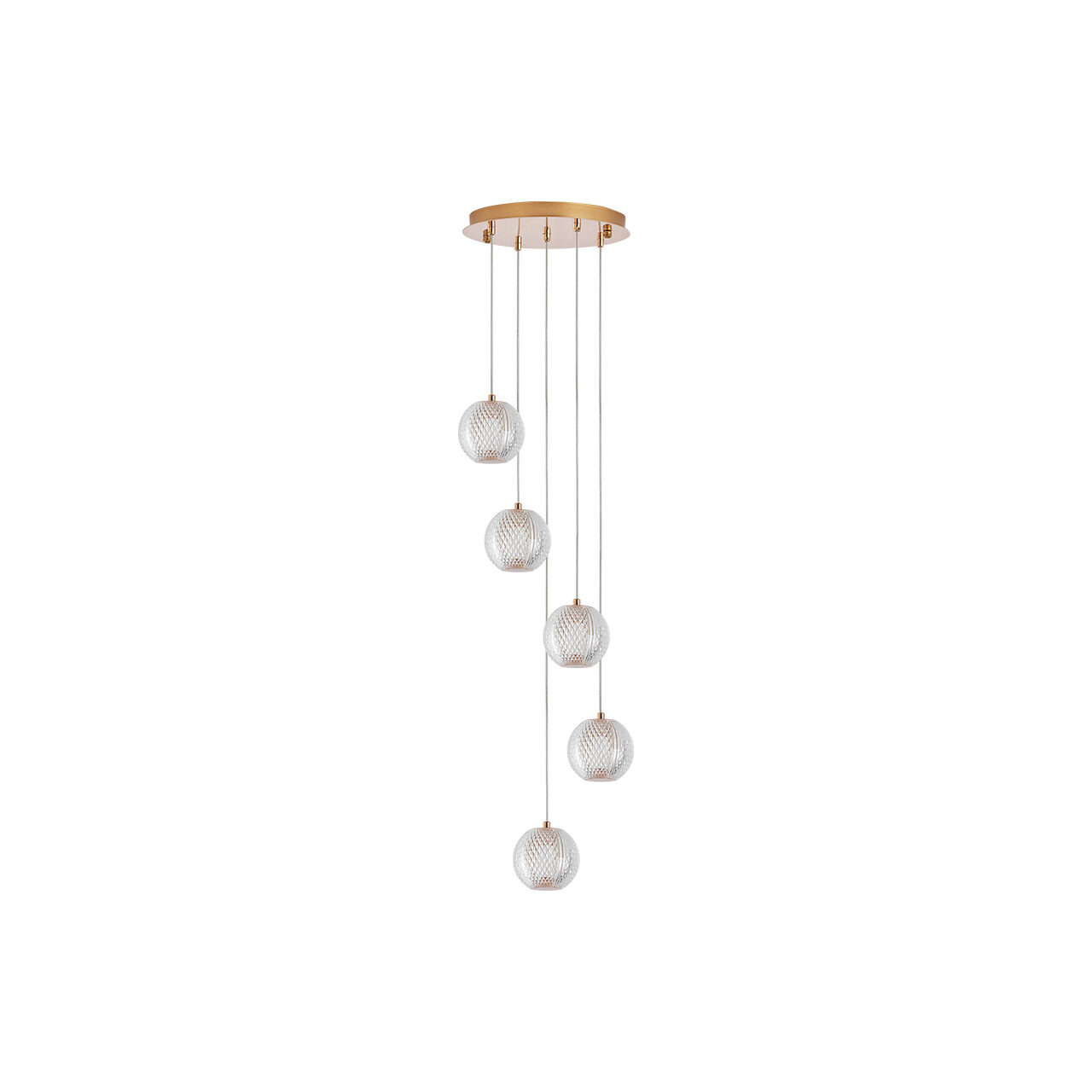 PENDUL S001R-5H-5xG9-AURIU STICLA - Instadepot
