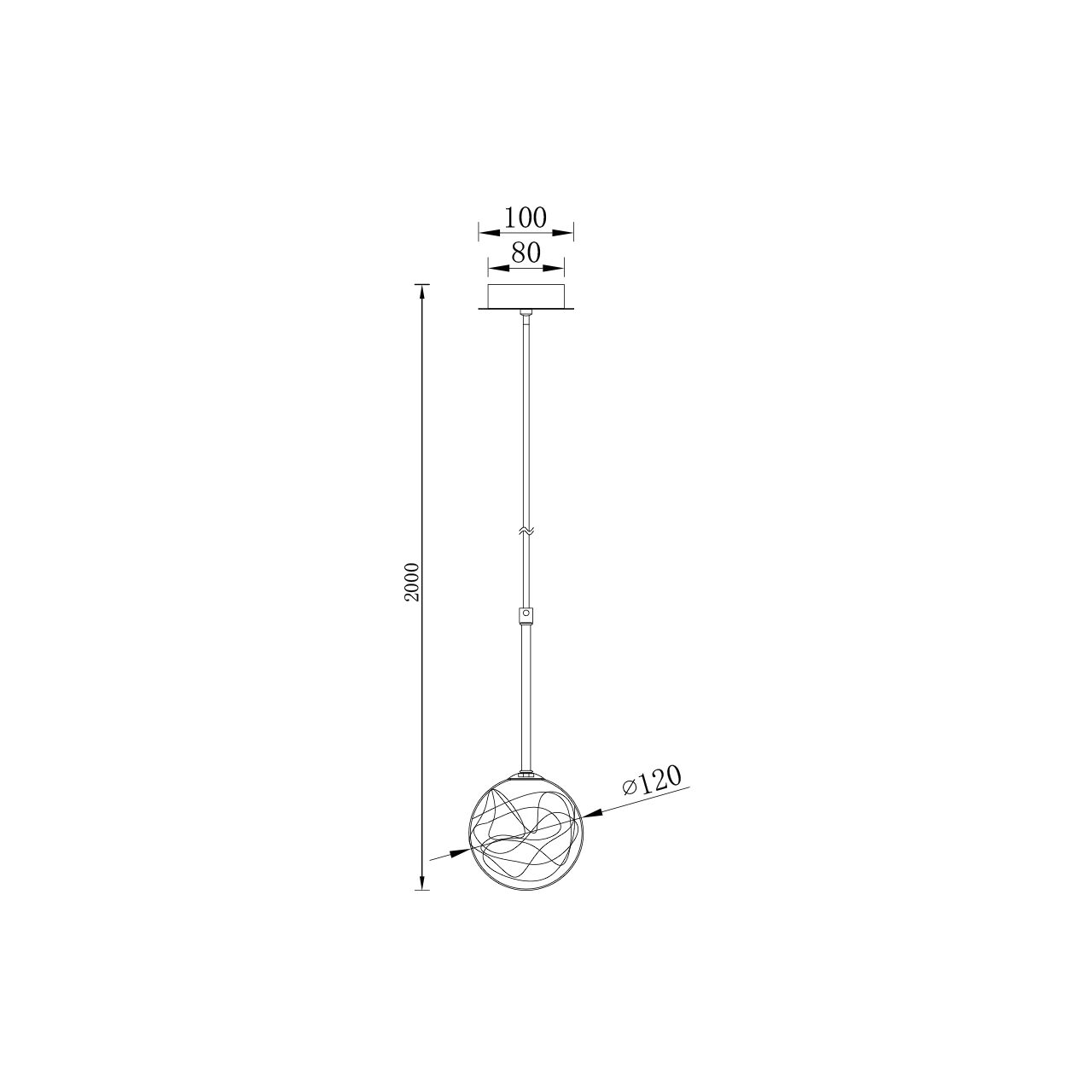 PENDUL S002R-1H-1xG9-AURIU STICLA - imagine 4