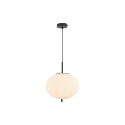 PENDUL S011R-1H-1xE27 OPAL STICLA ELIPTIC - Instadepot
