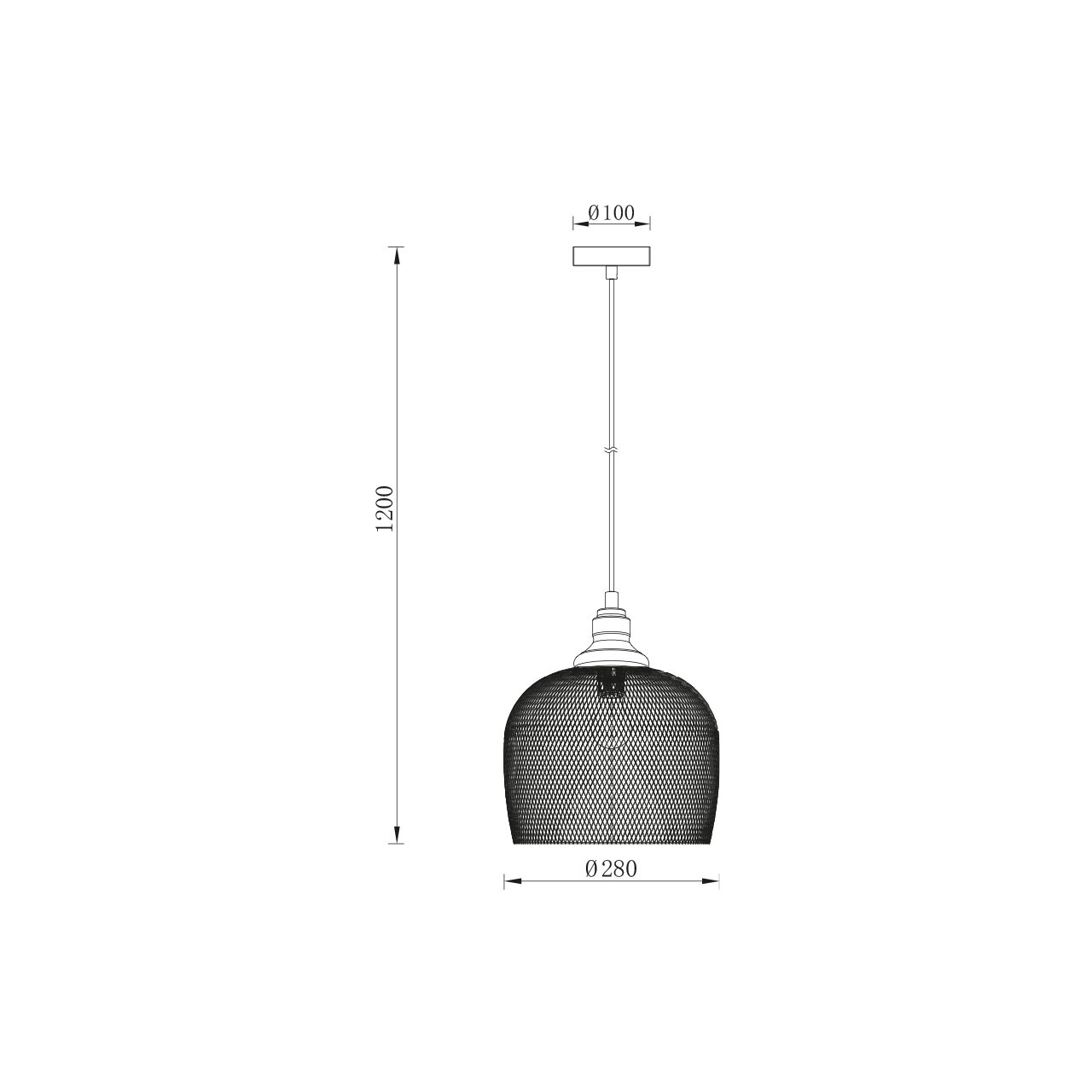 PENDUL W006R-1H-1xE27 NEGRU - imagine 4