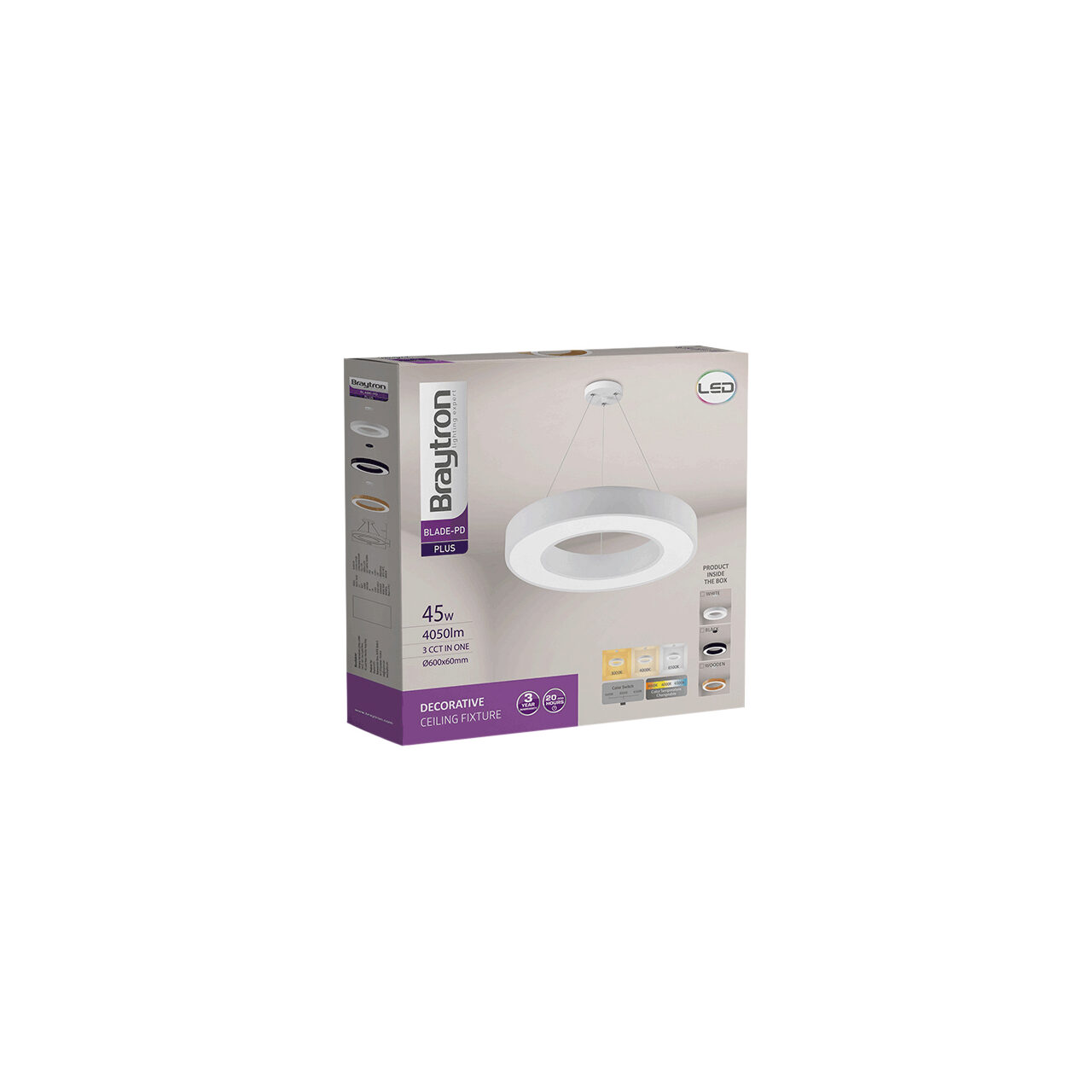 PLAF. LED SUSP 45W 3000/4000/6500K LEMN BLADE RND - imagine 3