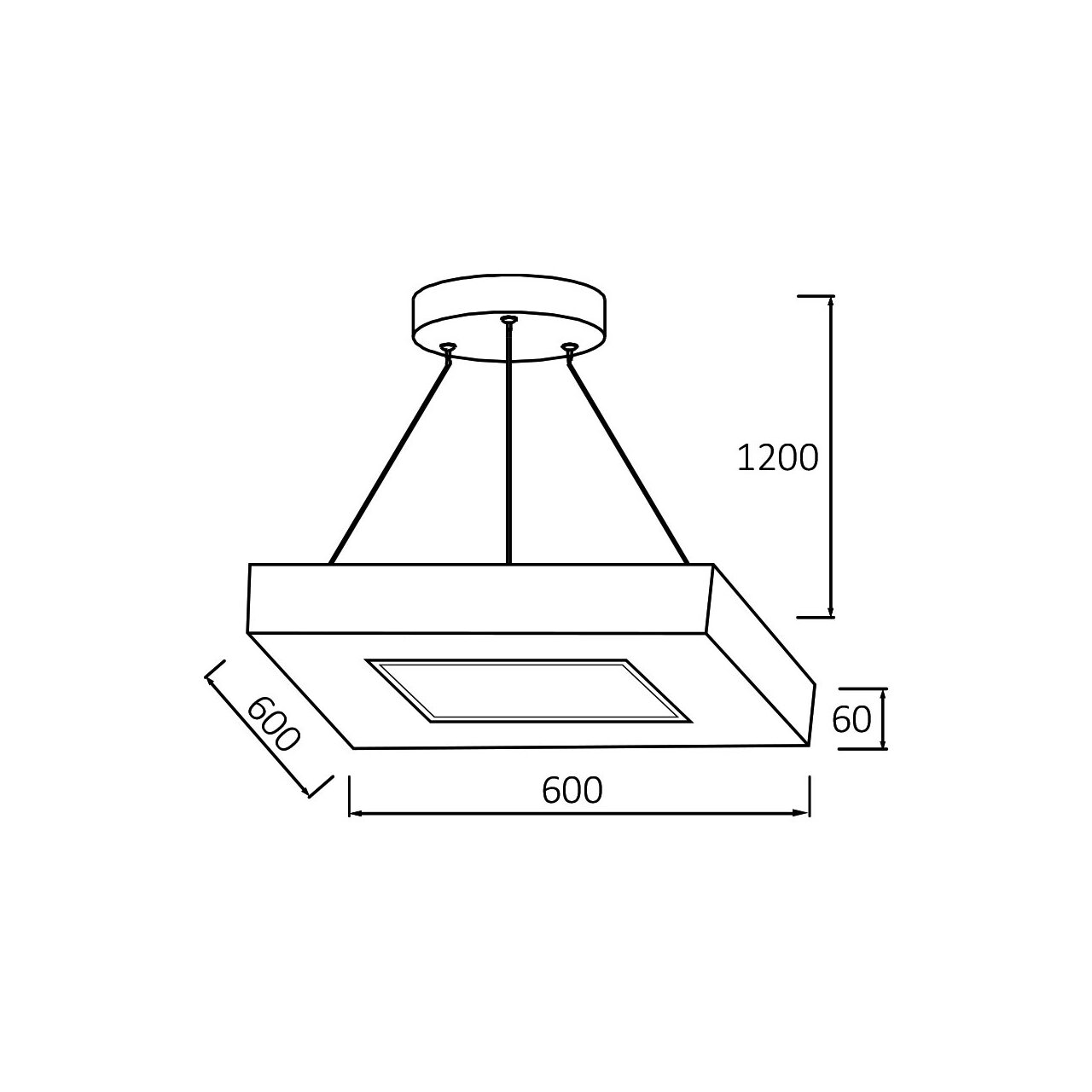 PLAF. LED SUSP 45W TELECOMANDA ALB BLADE SQR - imagine 5
