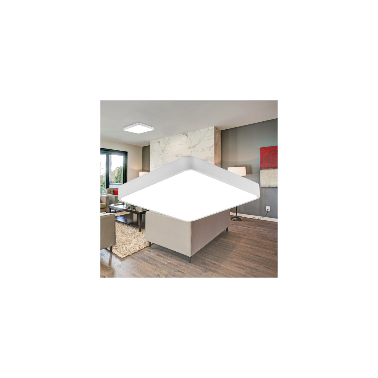 PLAFONIERA LED 36W 3000/4000/6500K ALB BLADE SQR - imagine 2