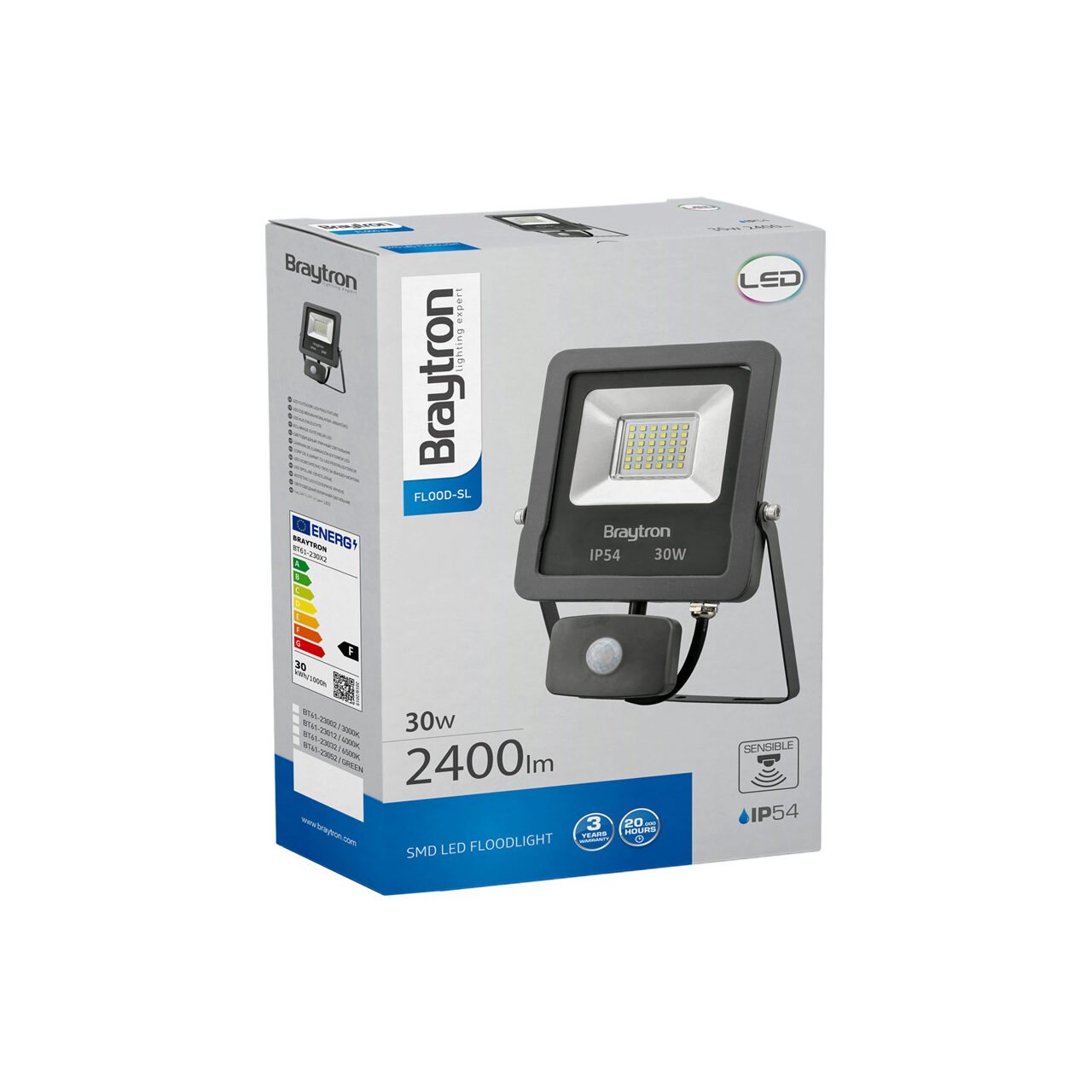 PROIECTOR LED 30W 6500K+ SENZOR,BR PLUS IP65/44 - imagine 5