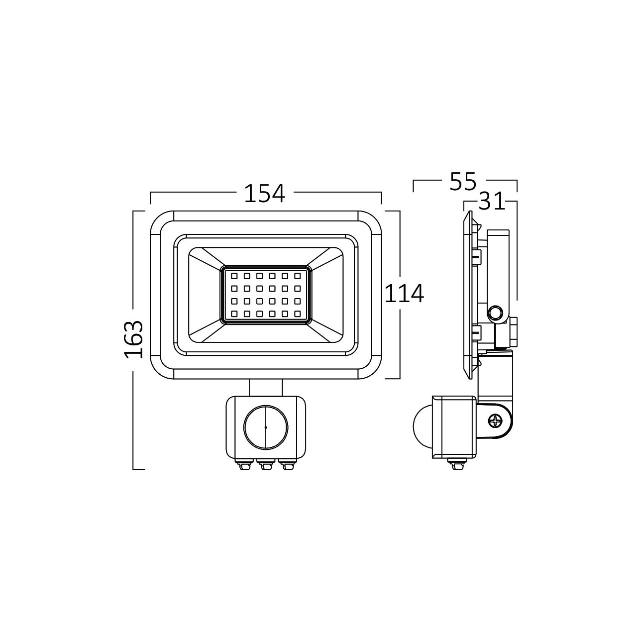 PROIECTOR LED SLIM 30W 6500K + SENZOR IP54-SF NEGRU - imagine 5