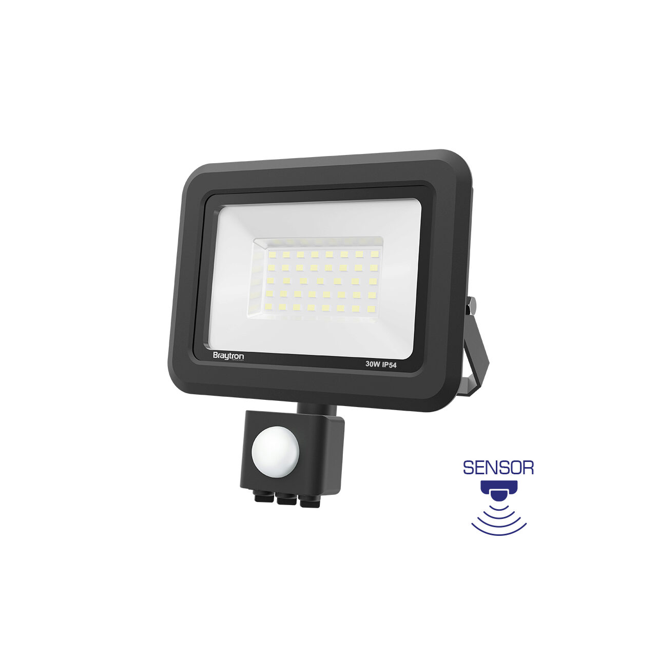 PROIECTOR LED SLIM 30W 6500K + SENZOR IP54-SF NEGRU - Instadepot