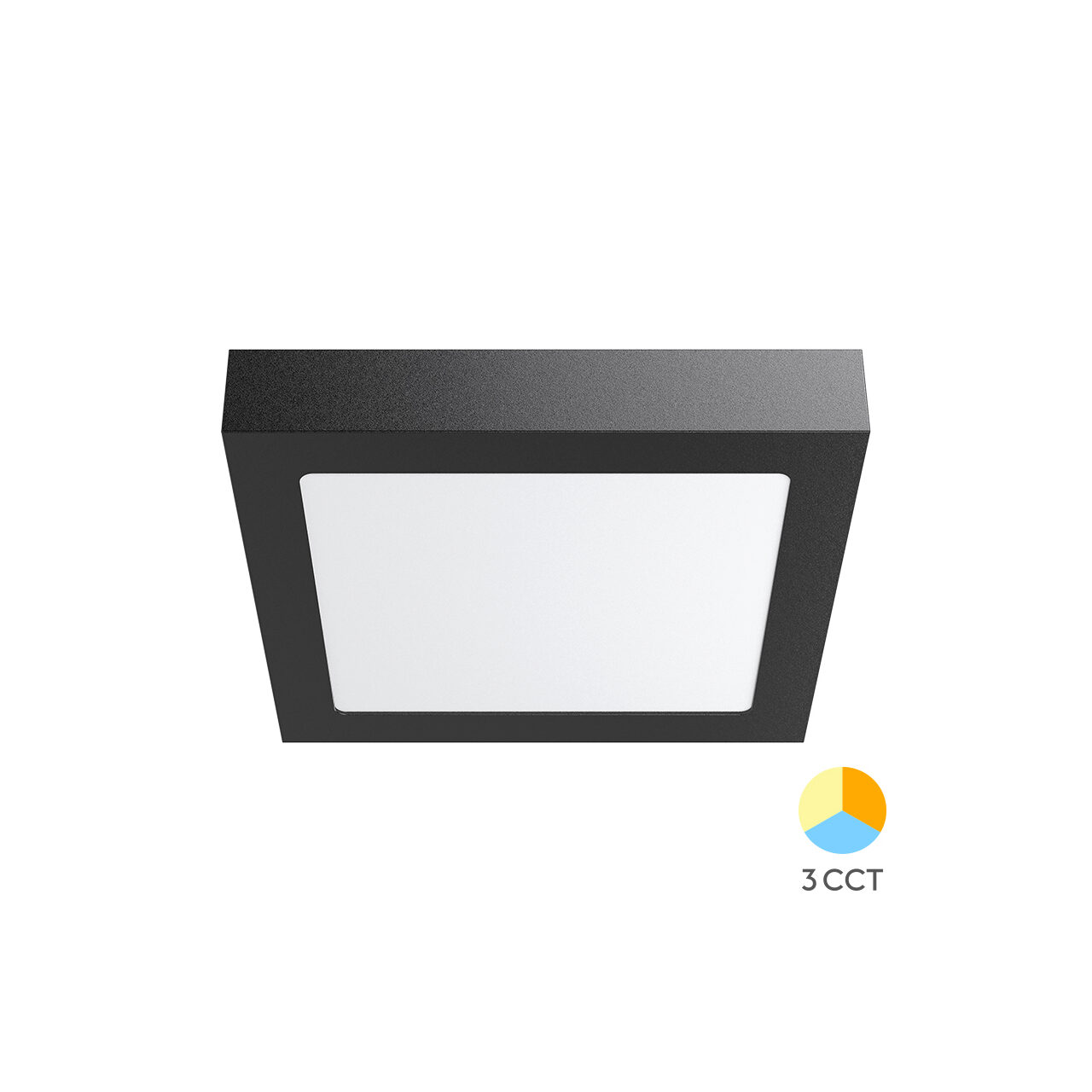 SPOT LED PATRAT PT 18W 1760lm 3in1 NEGRU IP20 - Instadepot