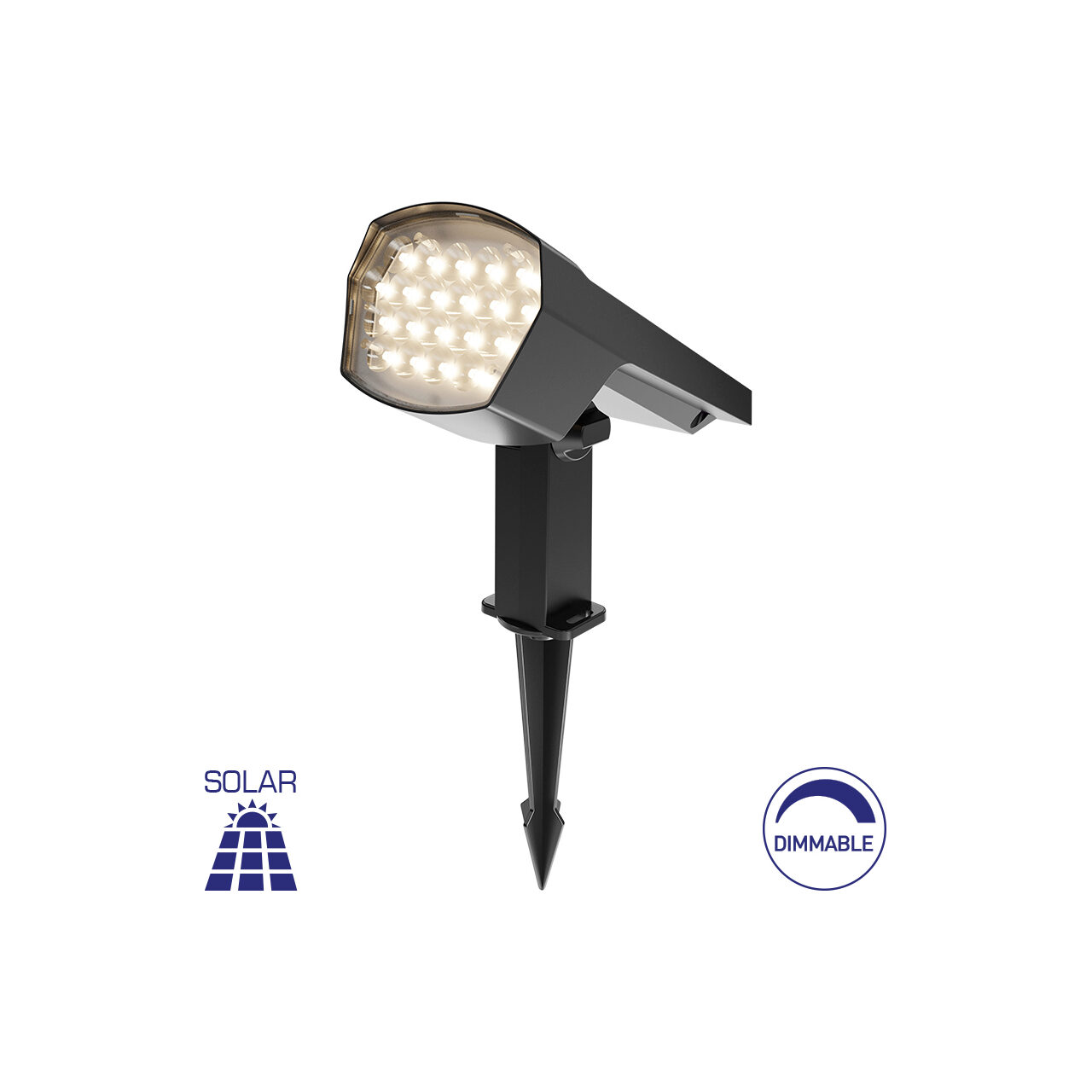 SPOT LED PT GRADINA 12W 2in1+SOLAR IP65 GRI - Instadepot
